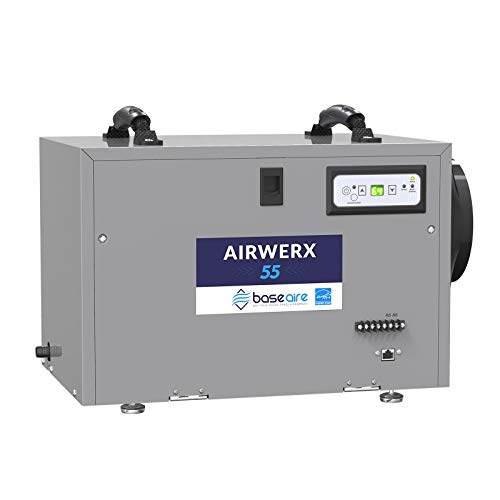 BaseAire AirWerx55 Energy Star Dehumidifier for Crawl Space Basement, 120 Pints Commercial...